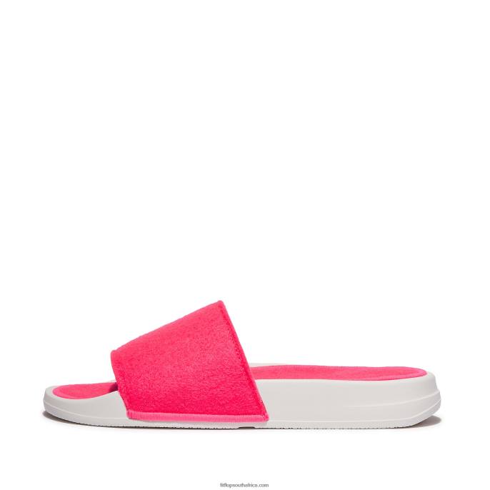 Women IQUSHION E01 Neon Felt Slides Fitflop 882F178 Pop Pink Women IQUSHION E01 Neon Felt Slides Fitflop 882F178 Pop Pink