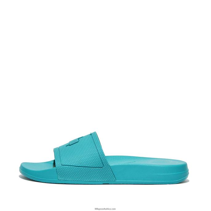 Women IQUSHION Pool Slides Fitflop 882F181 Tahiti Blue Women IQUSHION Pool Slides Fitflop 882F181 Tahiti Blue