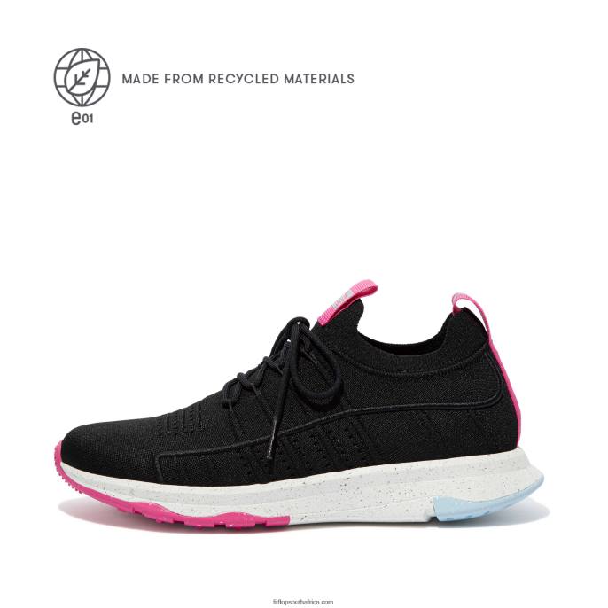 Women VITAMIN FF E01 Knit Sports Trainers Fitflop 882F269 Black Mix Women VITAMIN FF E01 Knit Sports Trainers Fitflop 882F269 Black Mix