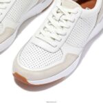 Men ANATOMIFLEX Leather-Mix Trainers Fitflop 882F347 Urban White - Image 4