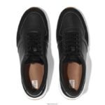 Men ANATOMIFLEX Leather-Mix Trainers Fitflop 882F348 Black - Image 3