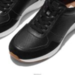 Men ANATOMIFLEX Leather-Mix Trainers Fitflop 882F348 Black - Image 4
