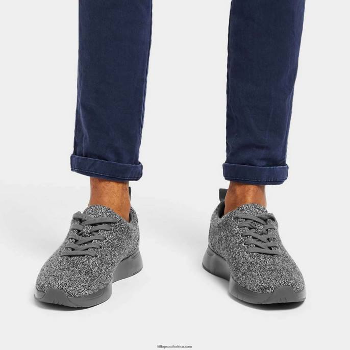 Men FLEXKNIT E01 Merino Wool-Mix Trainers Fitflop 882F356 Love Grey - Image 2