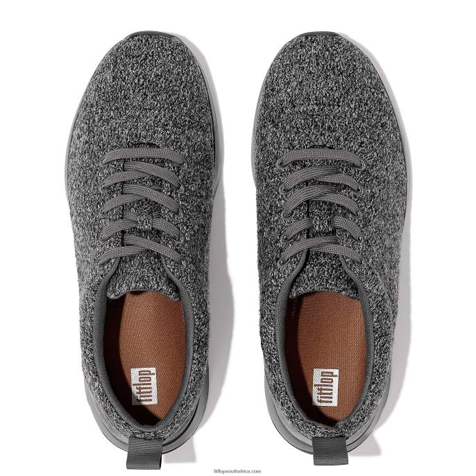 Men FLEXKNIT E01 Merino Wool-Mix Trainers Fitflop 882F356 Love Grey - Image 3