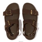 Men GOGH MOC Buckle Nubuck Sandals Fitflop 882F114 Brown Mix - Image 4