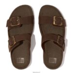Men GOGH MOC Buckle Nubuck Slides Fitflop 882F113 Brown Mix - Image 4