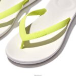 Men IQUSHION Ergonomic Flip Flops Fitflop 882F201 White/Yellow - Image 4