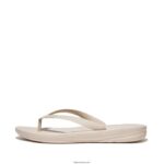 Men IQUSHION Ergonomic Flip Flops Fitflop 882F202 Stone Beige