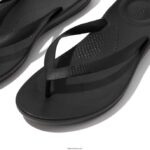 Men IQUSHION Ergonomic Flip Flops Fitflop 882F203 Black - Image 3