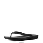 Men IQUSHION Ergonomic Flip Flops Fitflop 882F203 Black - Image 5