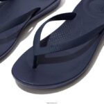 Men IQUSHION Ergonomic Flip Flops Fitflop 882F205 Midnight Navy - Image 3