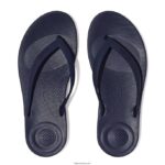 Men IQUSHION Ergonomic Flip Flops Fitflop 882F205 Midnight Navy - Image 4