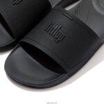 Men IQUSHION Pool Slides Fitflop 882F207 All Black - Image 4