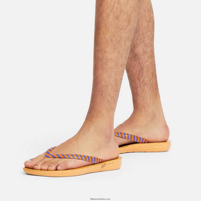 Men IQUSHION X YINKA ILORI Flip Flops Fitflop 882F209 Orange/Blue - Image 2