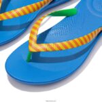 Men IQUSHION X YINKA ILORI Flip Flops Fitflop 882F210 Yellow/Red Alert - Image 3
