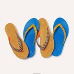 Men IQUSHION X YINKA ILORI Flip Flops Fitflop 882F210 Yellow/Red Alert - Image 5