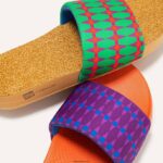 Men IQUSHION X YINKA ILORI Water-Resistant Slides Fitflop 882F211 Green/Fiery Red - Image 4