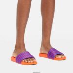 Men IQUSHION X YINKA ILORI Water-Resistant Slides Fitflop 882F212 Violet/Blue Haze - Image 2