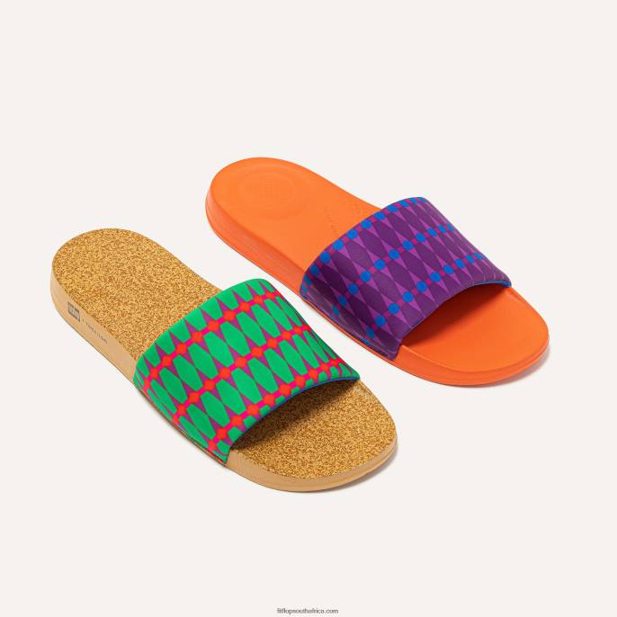 Men IQUSHION X YINKA ILORI Water-Resistant Slides Fitflop 882F212 Violet/Blue Haze - Image 4