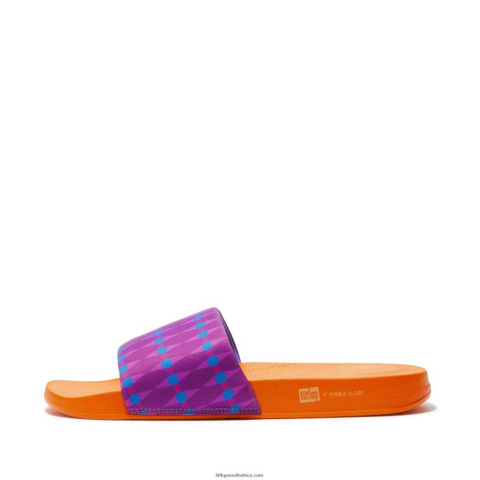 Men IQUSHION X YINKA ILORI Water-Resistant Slides Fitflop 882F212 Violet/Blue Haze - Image 1