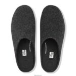 Men SHOVE Felt Slippers Fitflop 882F359 All Black - Image 3