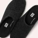 Men SHOVE Felt Slippers Fitflop 882F359 All Black - Image 4