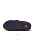 Men SHOVE Shearling-Lined Suede Slippers Fitflop 882F361 Midnight Navy - Image 5