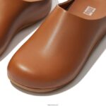 Men SHUV Leather Clogs Fitflop 882F364 Light Tan - Image 3