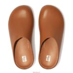 Men SHUV Leather Clogs Fitflop 882F364 Light Tan - Image 4