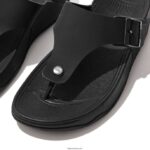 Men TRAKK II Buckle Nubuck Toe-Posts Fitflop 882F111 Black - Image 3