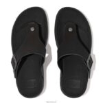 Men TRAKK II Buckle Nubuck Toe-Posts Fitflop 882F111 Black - Image 4