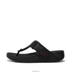 Men TRAKK II Leather Toe-Post Sandals Fitflop 882F120 All Black