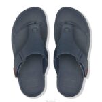 Men TRAKK II Leather Toe-Post Sandals Fitflop 882F121 Navy - Image 3