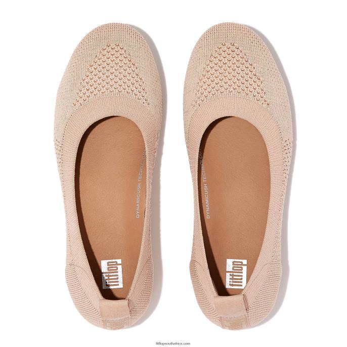 Women ALLEGRO E01 Multi-Knit Ballet Pumps Fitflop 882F292 Tan/Platino - Image 2