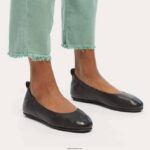 Women ALLEGRO Soft Leather Ballet Pumps Fitflop 882F285 Black - Image 2
