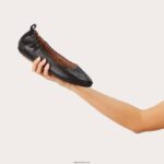 Women ALLEGRO Soft Leather Ballet Pumps Fitflop 882F285 Black - Image 5