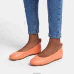 Women ALLEGRO Soft Leather Ballet Pumps Fitflop 882F286 Sunshine Coral - Image 2