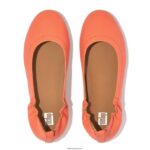 Women ALLEGRO Soft Leather Ballet Pumps Fitflop 882F286 Sunshine Coral - Image 4