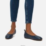 Women ALLEGRO Soft Leather Ballet Pumps Fitflop 882F287 Midnight Navy - Image 2