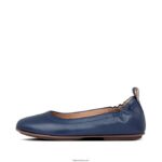 Women ALLEGRO Soft Leather Ballet Pumps Fitflop 882F287 Midnight Navy