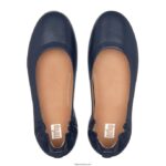 Women ALLEGRO Soft Leather Ballet Pumps Fitflop 882F287 Midnight Navy - Image 3