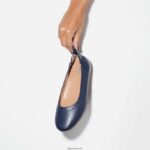 Women ALLEGRO Soft Leather Ballet Pumps Fitflop 882F287 Midnight Navy - Image 4