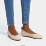 Women ALLEGRO Soft Leather Ballet Pumps Fitflop 882F288 Stone Beige - Image 2