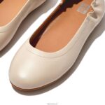 Women ALLEGRO Soft Leather Ballet Pumps Fitflop 882F288 Stone Beige - Image 3