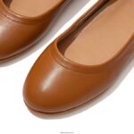 Women ALLEGRO Soft Leather Ballet Pumps Fitflop 882F289 Light Tan - Image 3