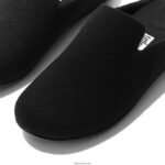 Women CHRISSIE II Haus Felt Slippers Fitflop 882F325 All Black - Image 4