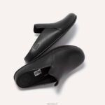 Women CHRISSIE II Haus Leather Slippers Fitflop 882F326 All Black - Image 5