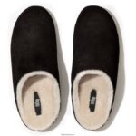 Women CHRISSIE Shearling Suede Slippers Fitflop 882F323 Black - Image 3