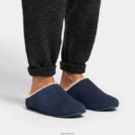 Women CHRISSIE Shearling Suede Slippers Fitflop 882F328 Midnight Navy - Image 2
