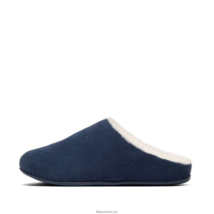 women_chrissie_shearling_suede_slippers_fitflop_882f328_midnight_navy.jpg Women CHRISSIE Shearling Suede Slippers Fitflop 882F328 Midnight Navy - Image 1